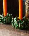 ceramic artichoke candle stick holder