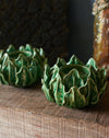 ceramic artichoke candle stick holder