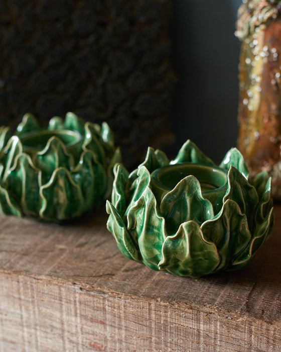 ceramic artichoke candle stick holder