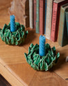 ceramic artichoke candle stick holder