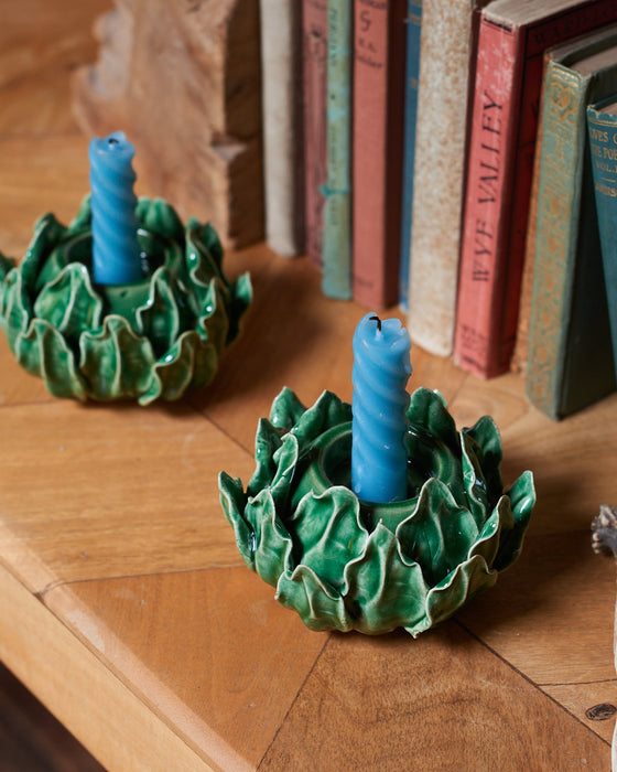 ceramic artichoke candle stick holder