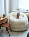 Large Sumptuous sheepskin beanbag - ivory